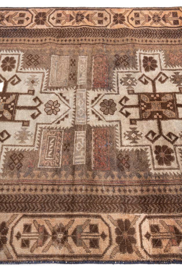 Detail image of 3' 4 x 6' 4 Hand Knotted Ultra Vintage Persian Wool Rug