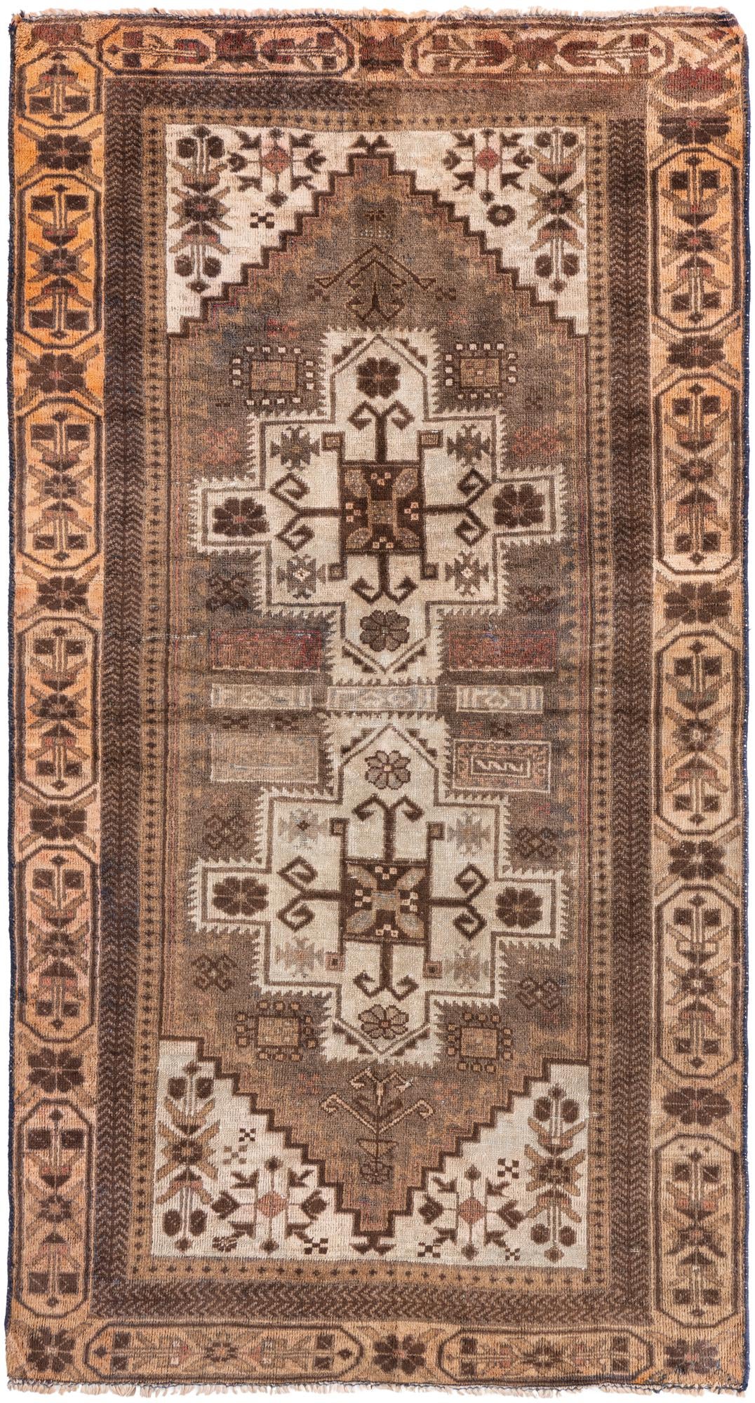 3' 4 x 6' 4 Hand Knotted Ultra Vintage Persian Wool Rug