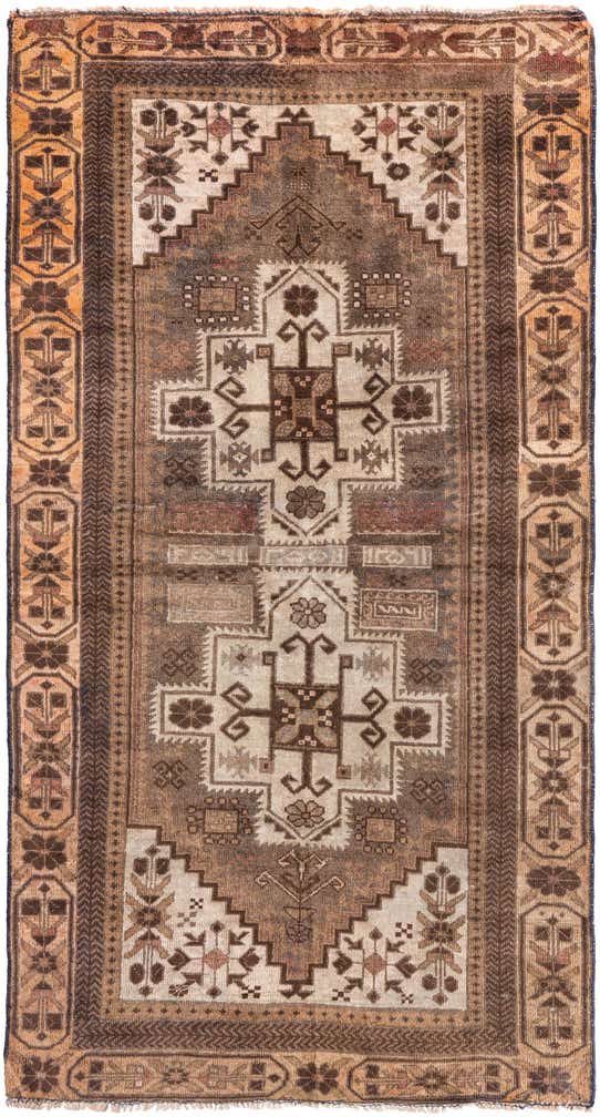 3' 4 x 6' 4 Hand Knotted Ultra Vintage Persian Wool Rug