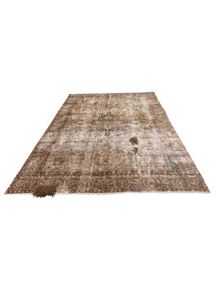 Detail image of 8' 10 x 11' 5  Hand Knotted Ultra Vintage Persian Wool Rug