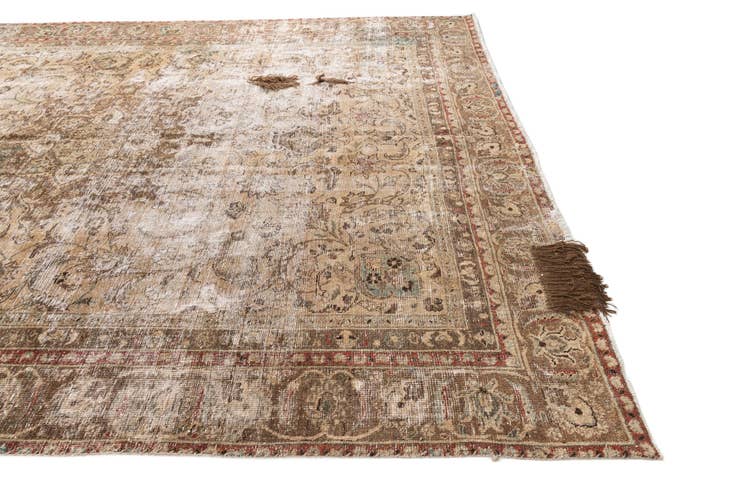 Detail image of 8' 10 x 11' 5 Hand Knotted Ultra Vintage Persian Wool Rug