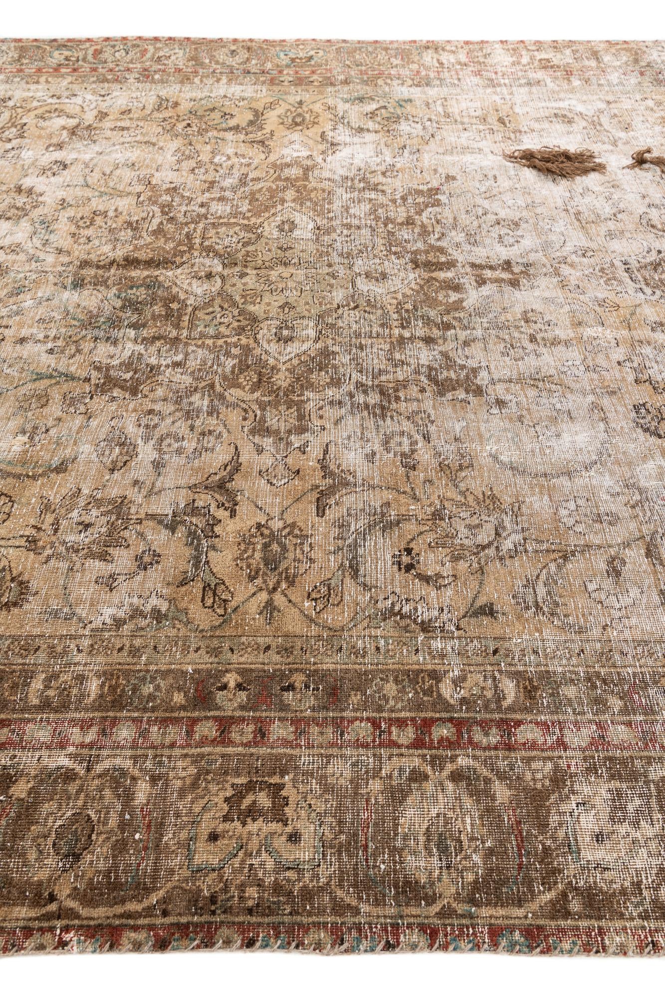 8' 10 x 11' 5 Hand Knotted Ultra Vintage Persian Wool Rug