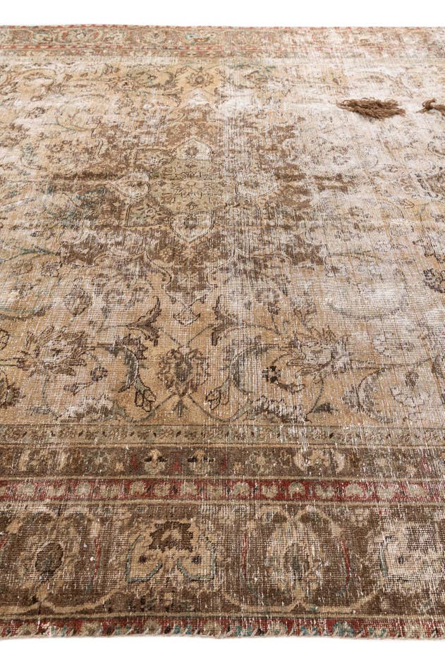 Detail image of 8' 10 x 11' 5 Hand Knotted Ultra Vintage Persian Wool Rug