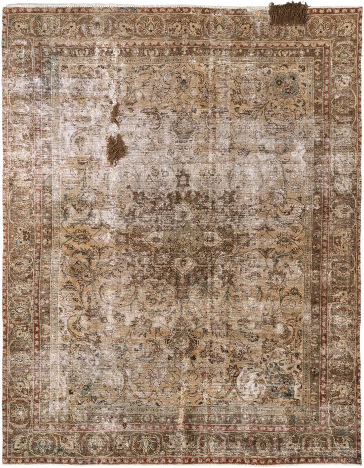 Detail image of 8' 10 x 11' 5 Hand Knotted Ultra Vintage Persian Wool Rug