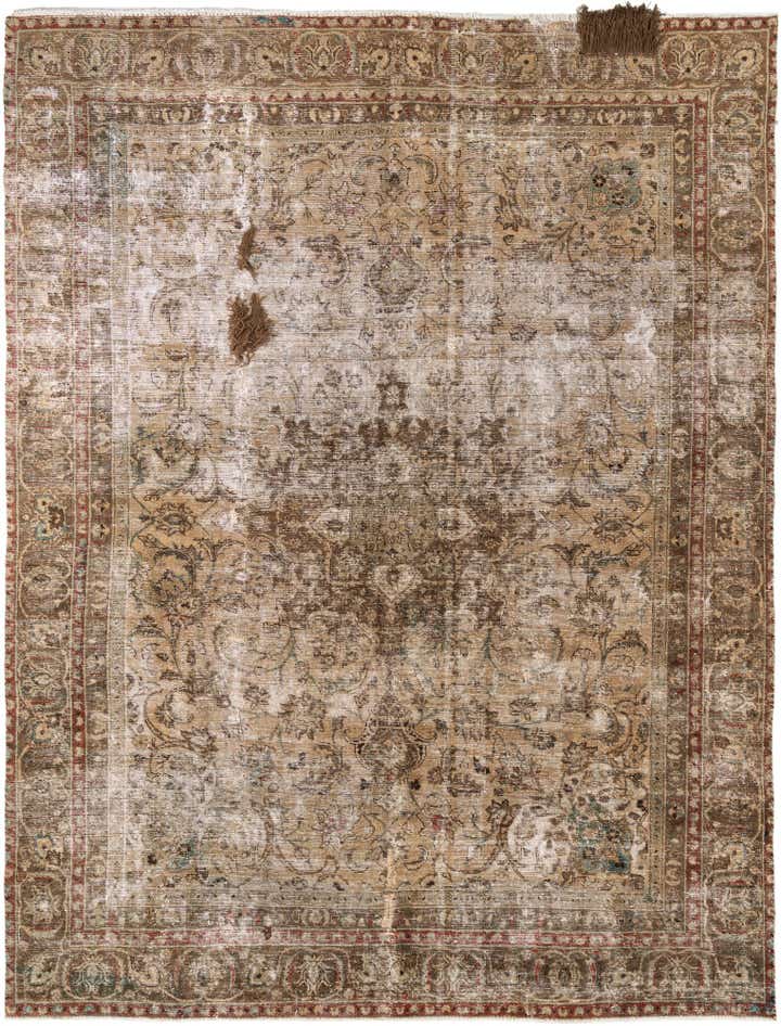 8' 10 x 11' 5 Hand Knotted Ultra Vintage Persian Wool Rug