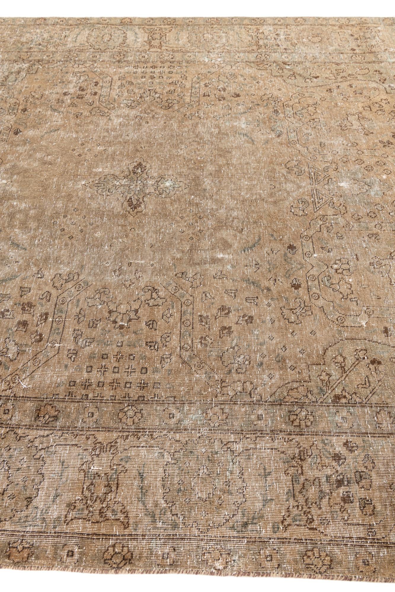 6' 4 x 9' Hand Knotted Ultra Vintage Persian Wool Rug