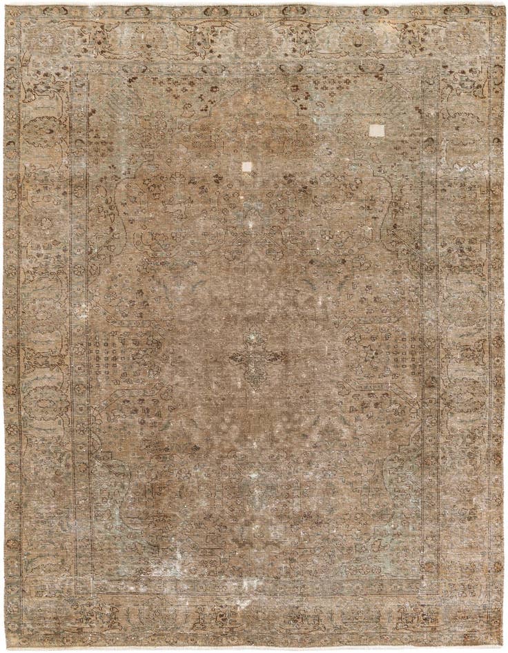 Detail image of 6' 4 x 9' Hand Knotted Ultra Vintage Persian Wool Rug