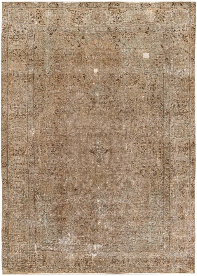 Detail image of 6' 4 x 9' Hand Knotted Ultra Vintage Persian Wool Rug