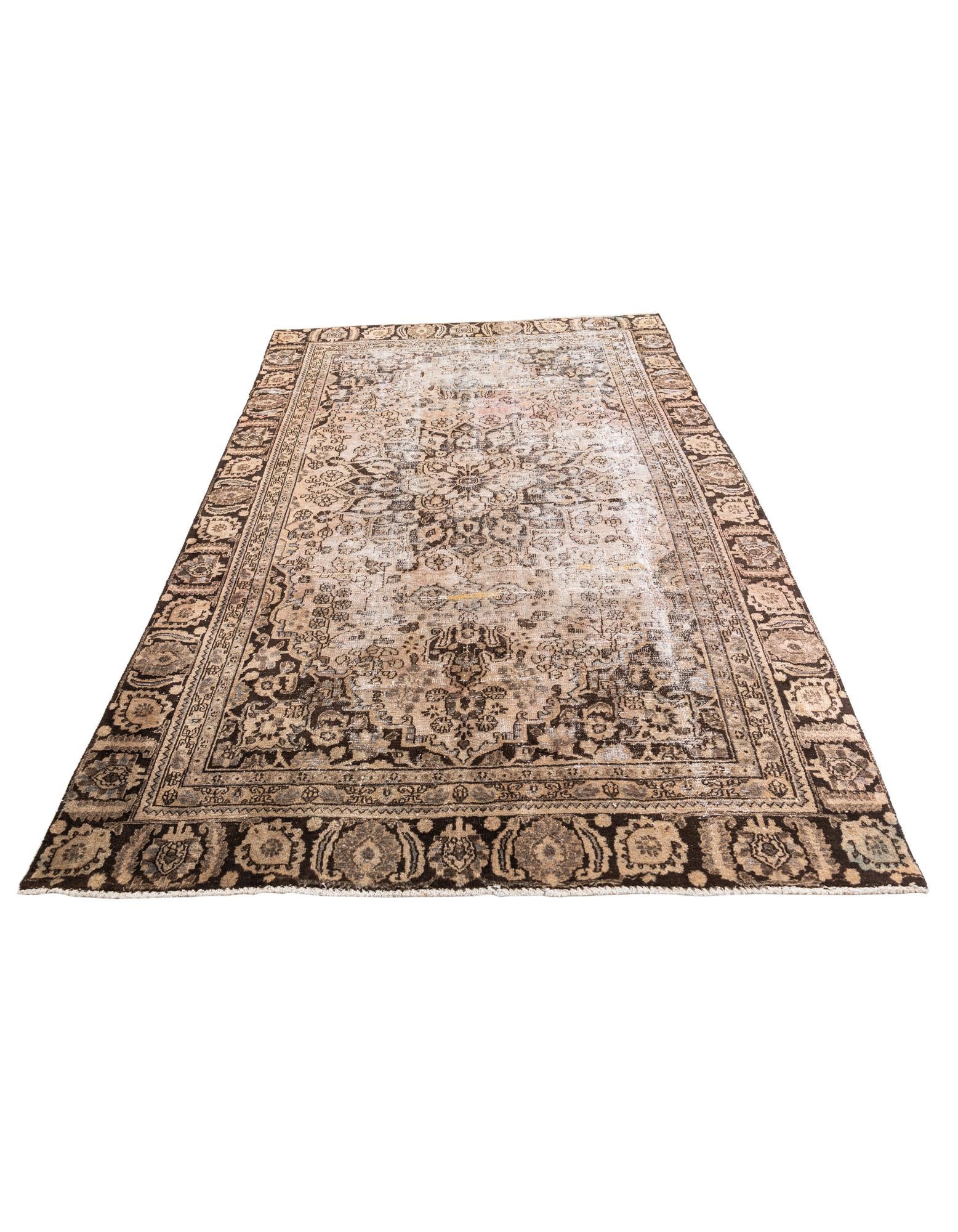 6' 2 x 9' Hand Knotted Ultra Vintage Persian Wool Rug
