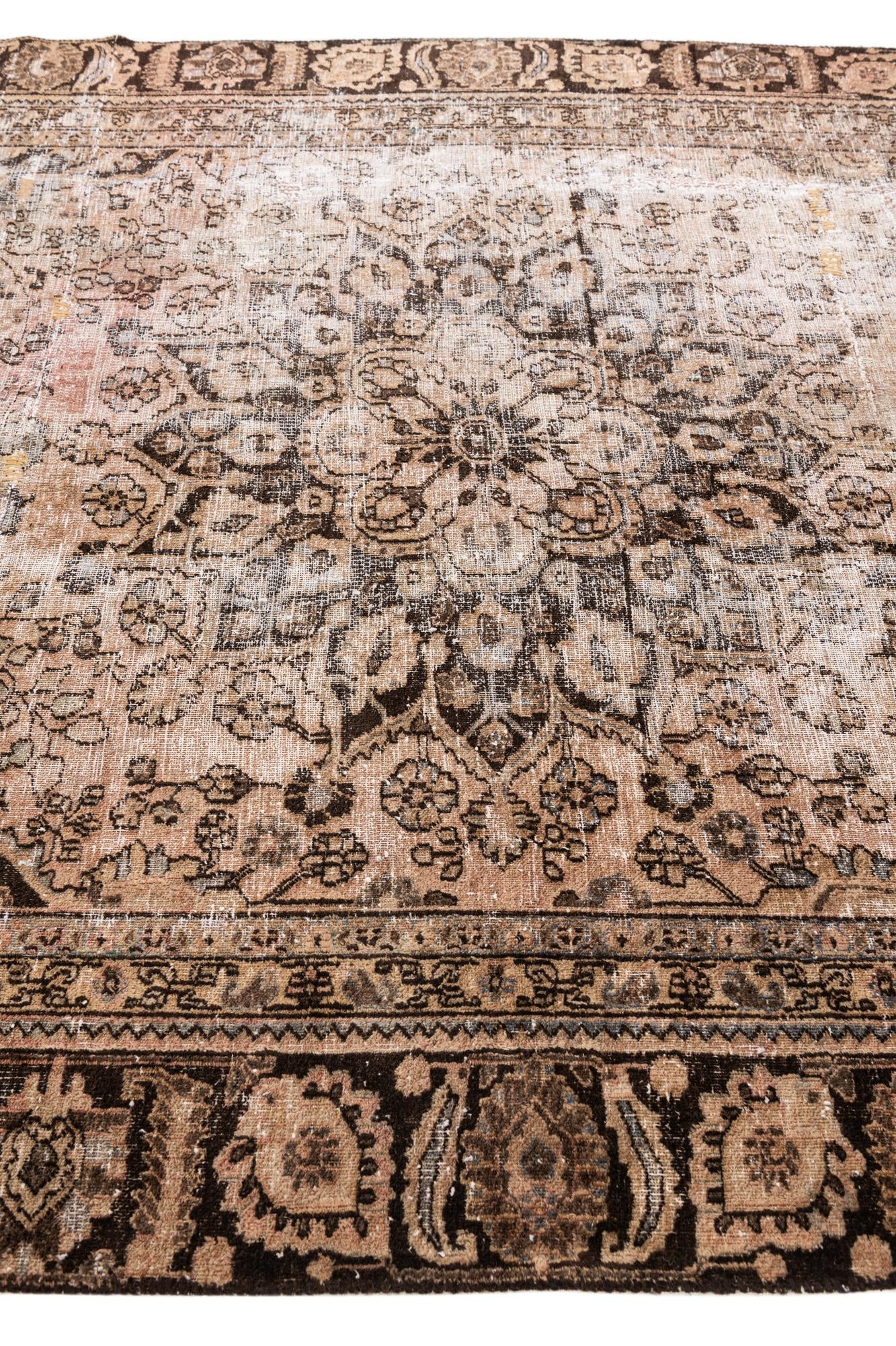 6' 2 x 9' Hand Knotted Ultra Vintage Persian Wool Rug