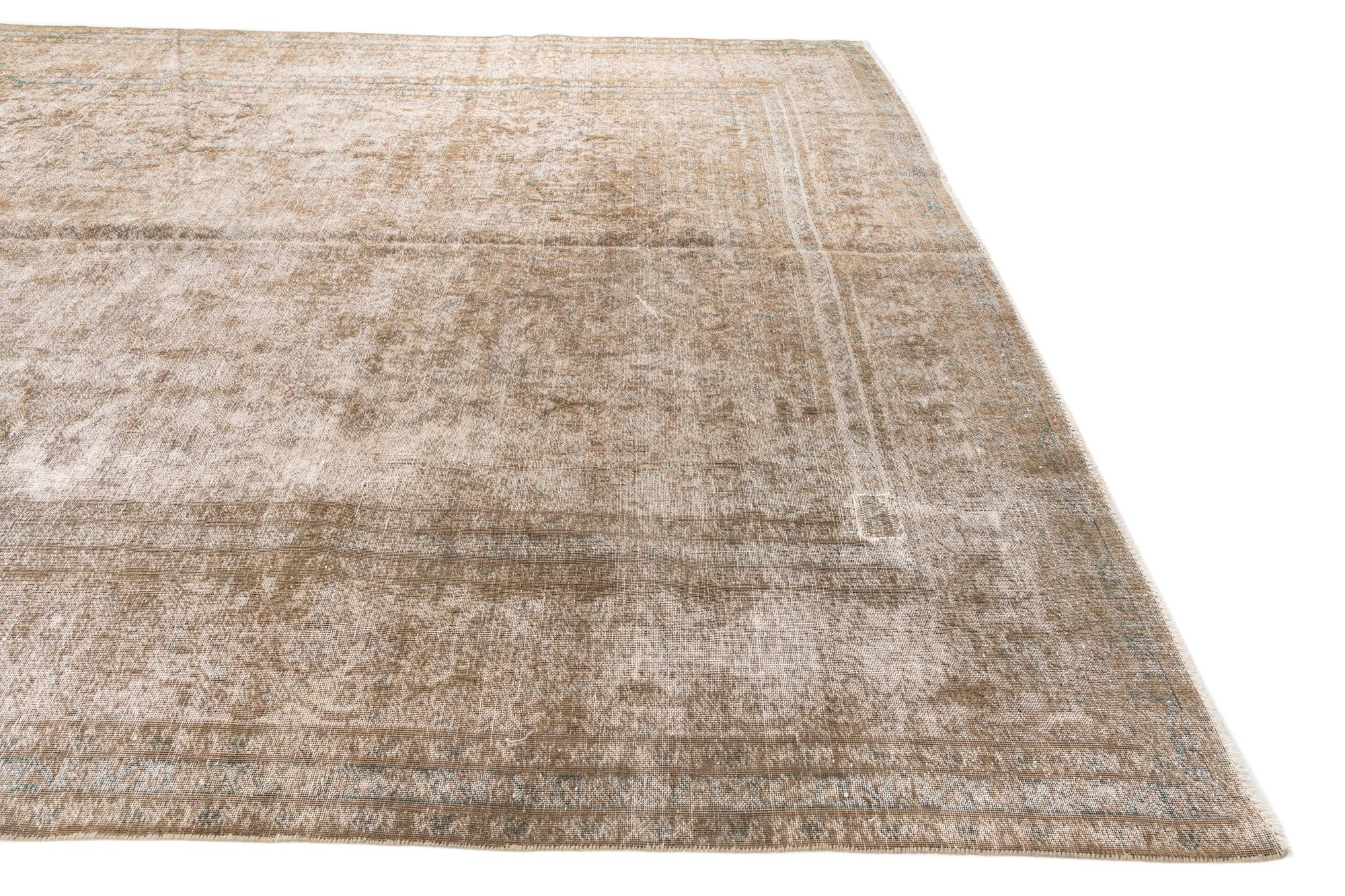 9' 4 x 12' 10 Hand Knotted Ultra Vintage Persian Wool Rug