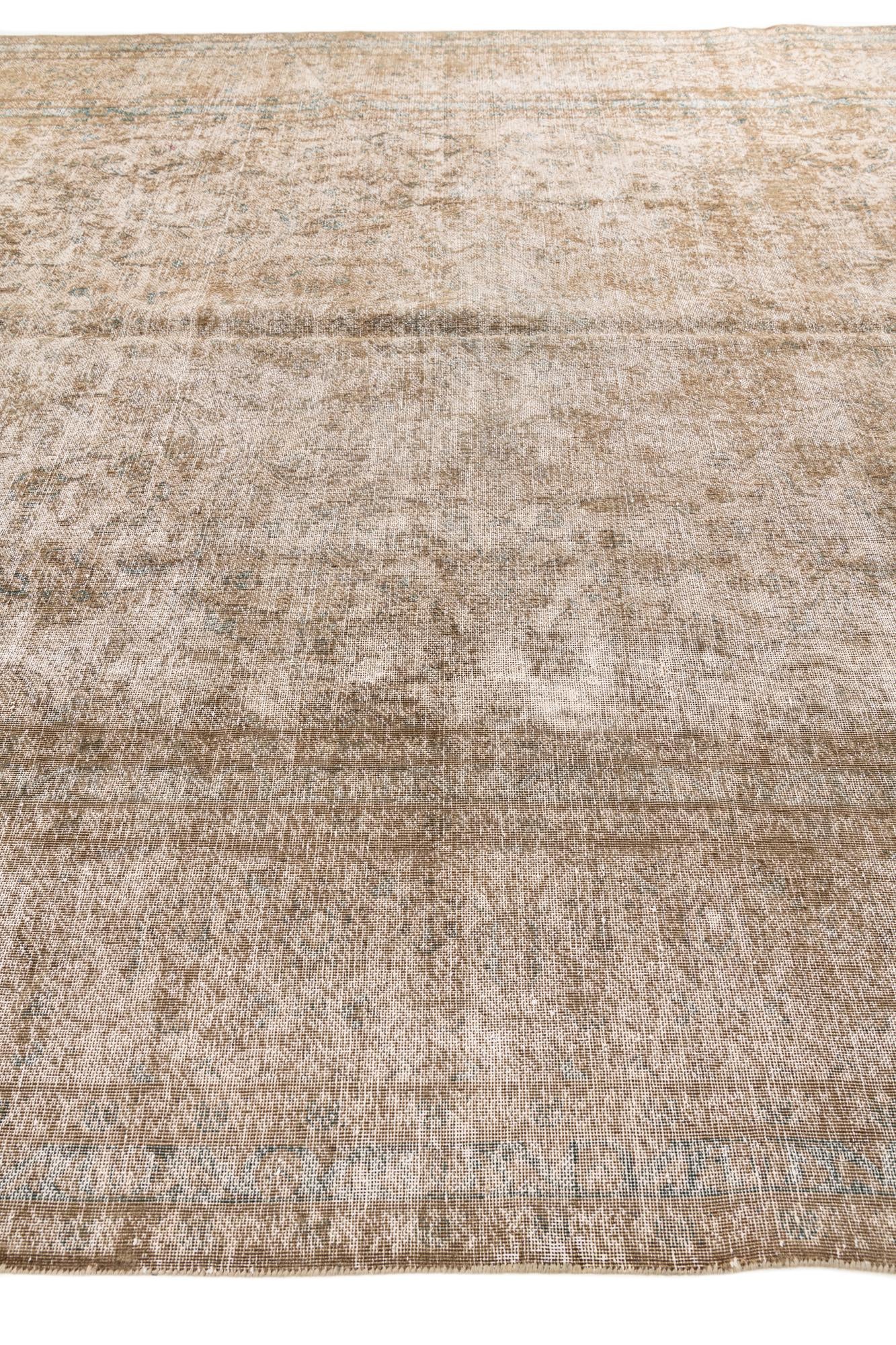 9' 4 x 12' 10 Hand Knotted Ultra Vintage Persian Wool Rug