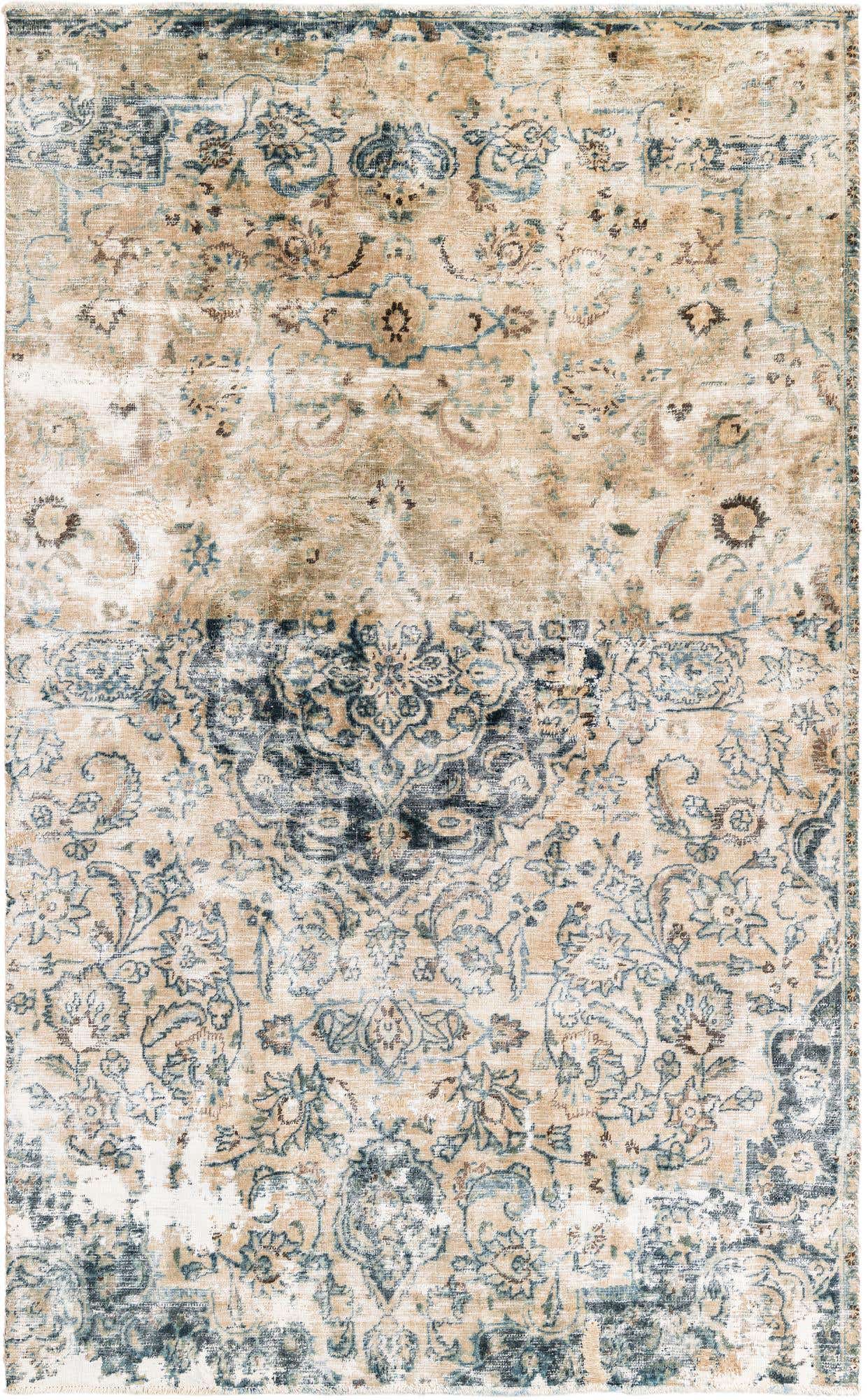 5' 4 x 8' 6 Hand Knotted Ultra Vintage Persian Wool Rug