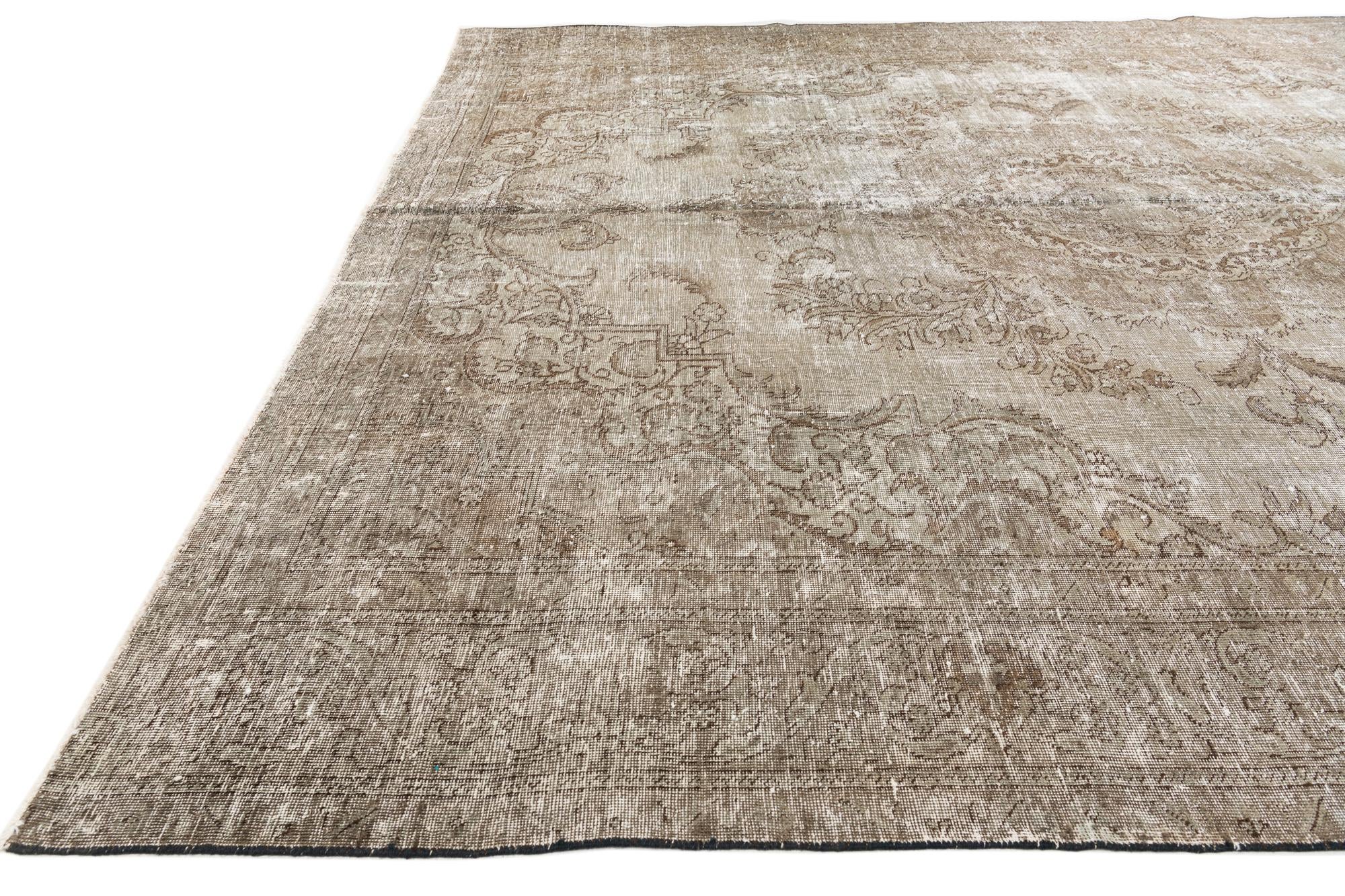 10' x 12' 4 Hand Knotted Ultra Vintage Persian Wool Rug