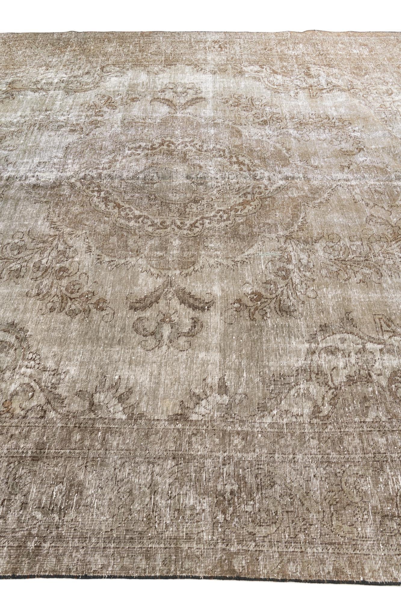 10' x 12' 4 Hand Knotted Ultra Vintage Persian Wool Rug