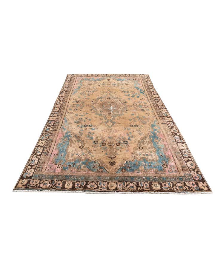 5' 10 x 9' 7 Hand Knotted Ultra Vintage Persian Wool Rug