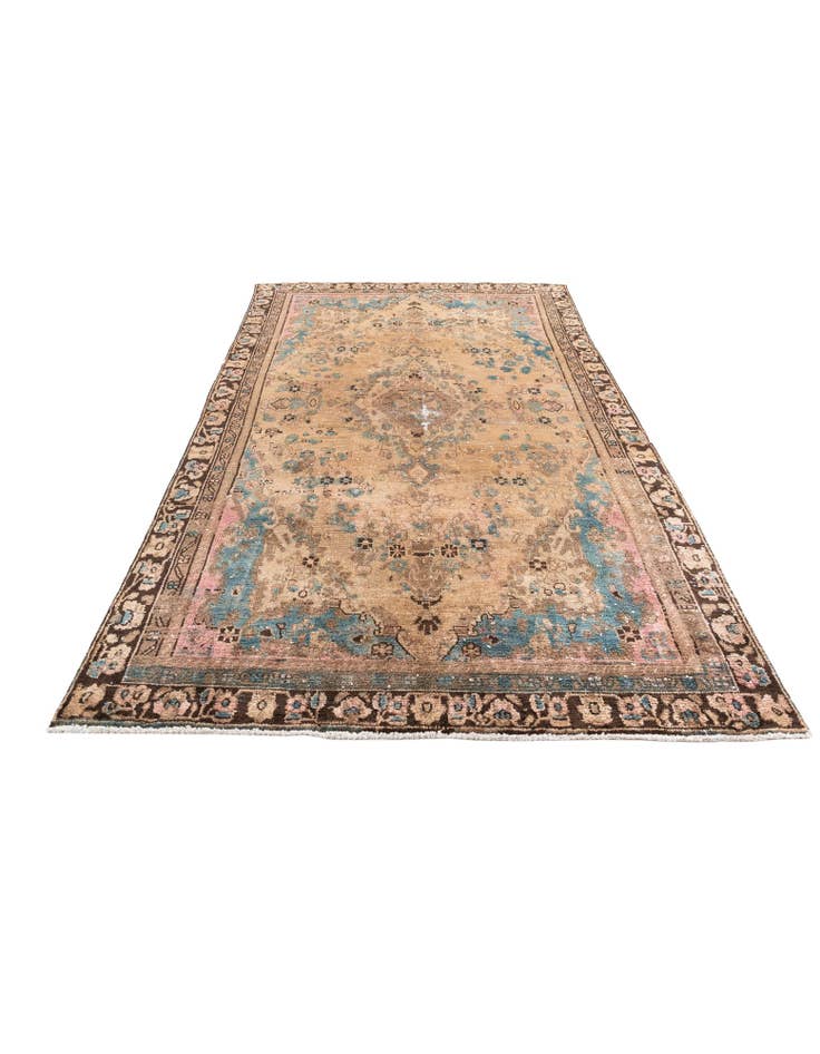 Detail image of 5' 10 x 9' 7 Hand Knotted Ultra Vintage Persian Wool Rug