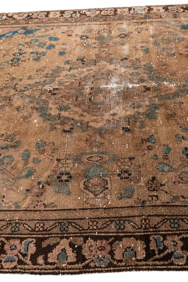 Detail image of 5' 10 x 9' 7 Hand Knotted Ultra Vintage Persian Wool Rug