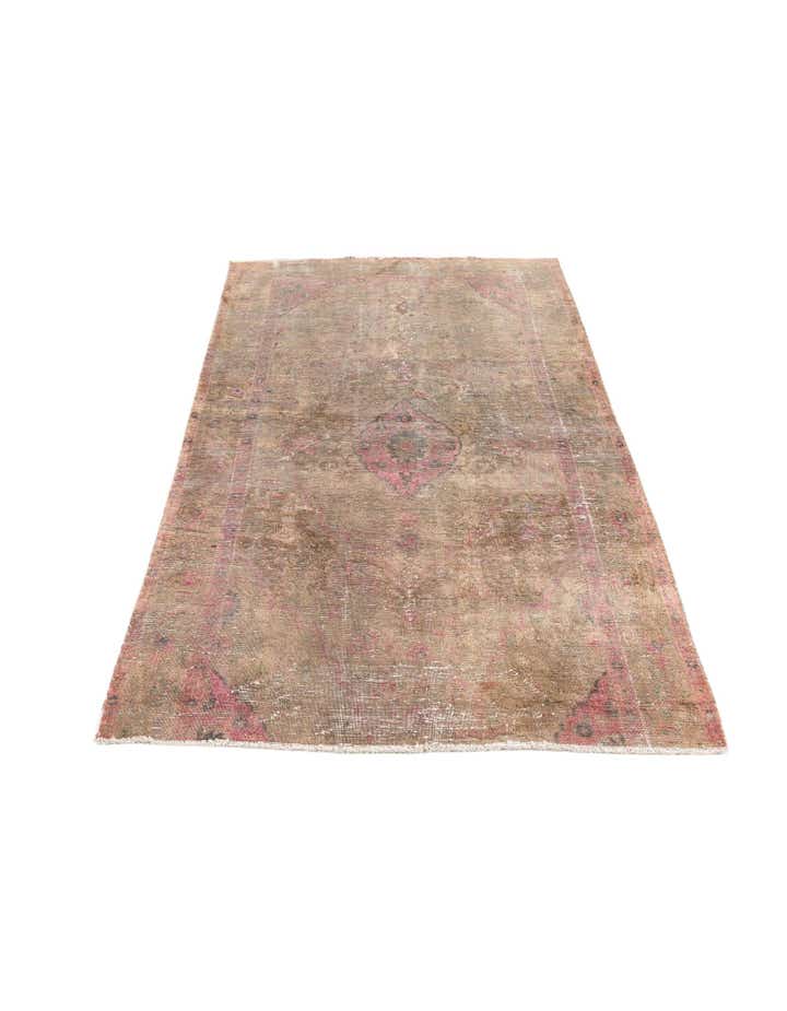 4' 4 x 6' 8 Hand Knotted Ultra Vintage Persian Wool Rug