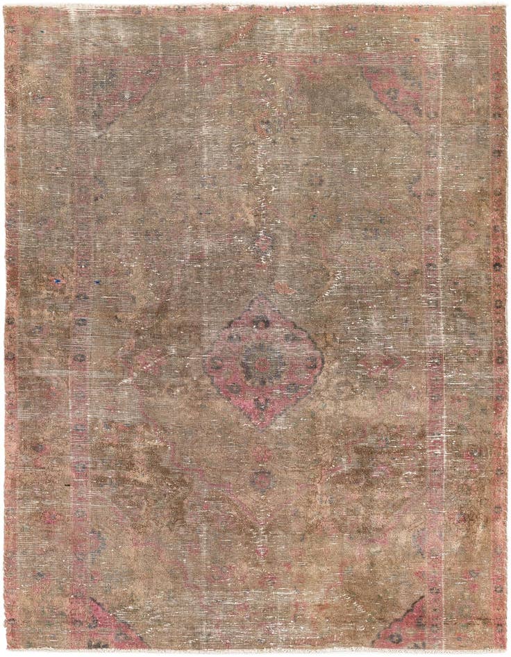 Detail image of 4' 4 x 6' 8 Hand Knotted Ultra Vintage Persian Wool Rug