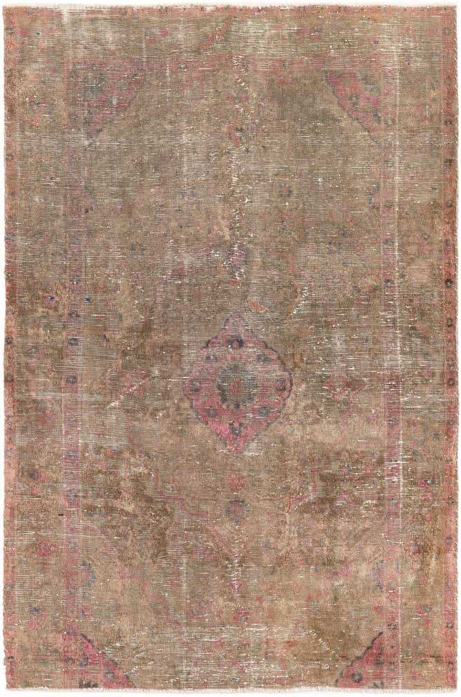4' 4 x 6' 8 Hand Knotted Ultra Vintage Persian Wool Rug