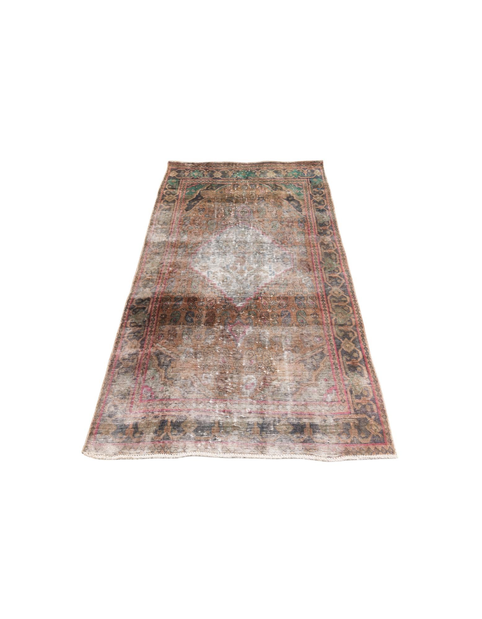 3' 9 x 6' 7 Hand Knotted Ultra Vintage Persian Wool Rug