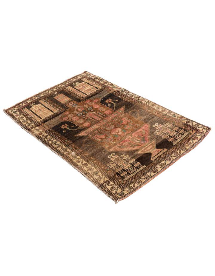 2' 9 x 4' 2 Hand Knotted Ultra Vintage Persian Wool Rug