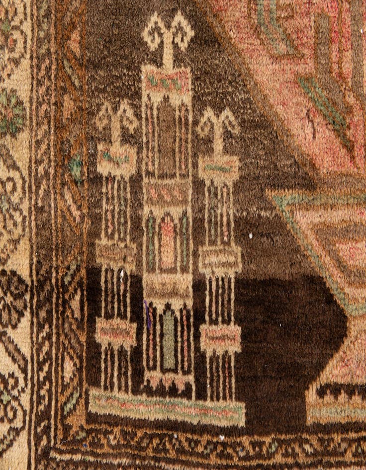 Detail image of 2' 9 x 4' 2  Hand Knotted Ultra Vintage Persian Wool Rug