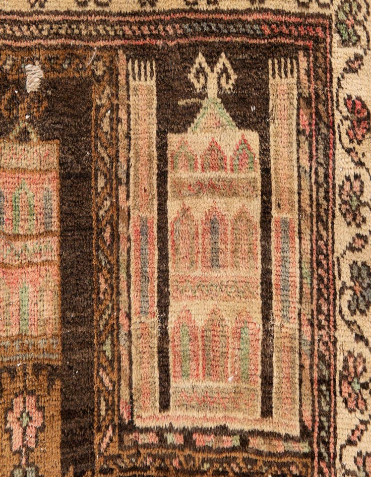 Detail image of 2' 9 x 4' 2  Hand Knotted Ultra Vintage Persian Wool Rug