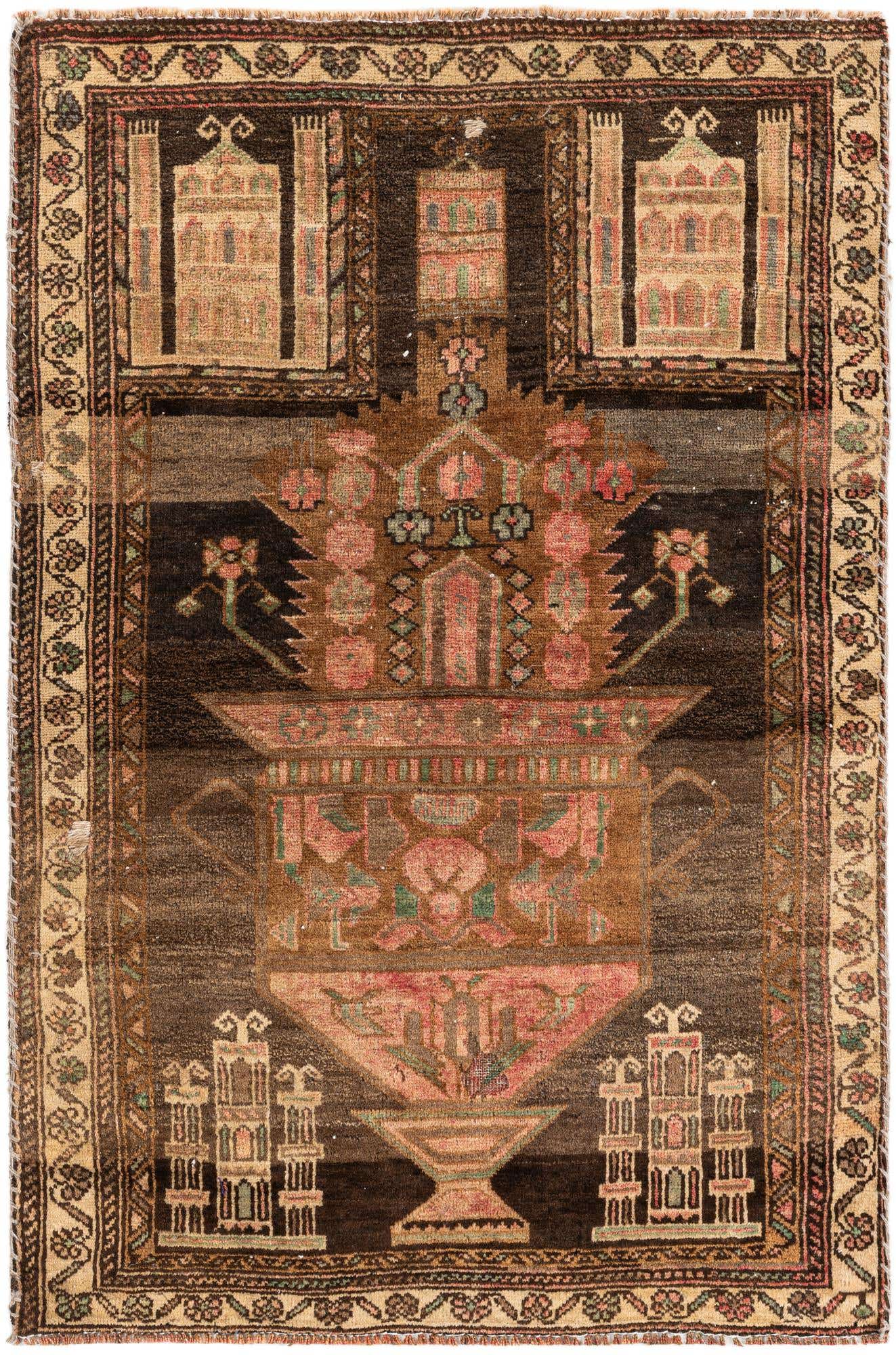 2' 9 x 4' 2 Hand Knotted Ultra Vintage Persian Wool Rug