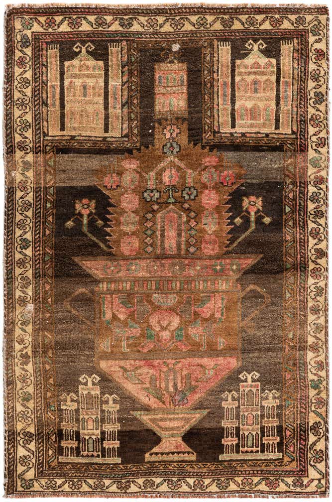 2' 9 x 4' 2 Hand Knotted Ultra Vintage Persian Wool Rug