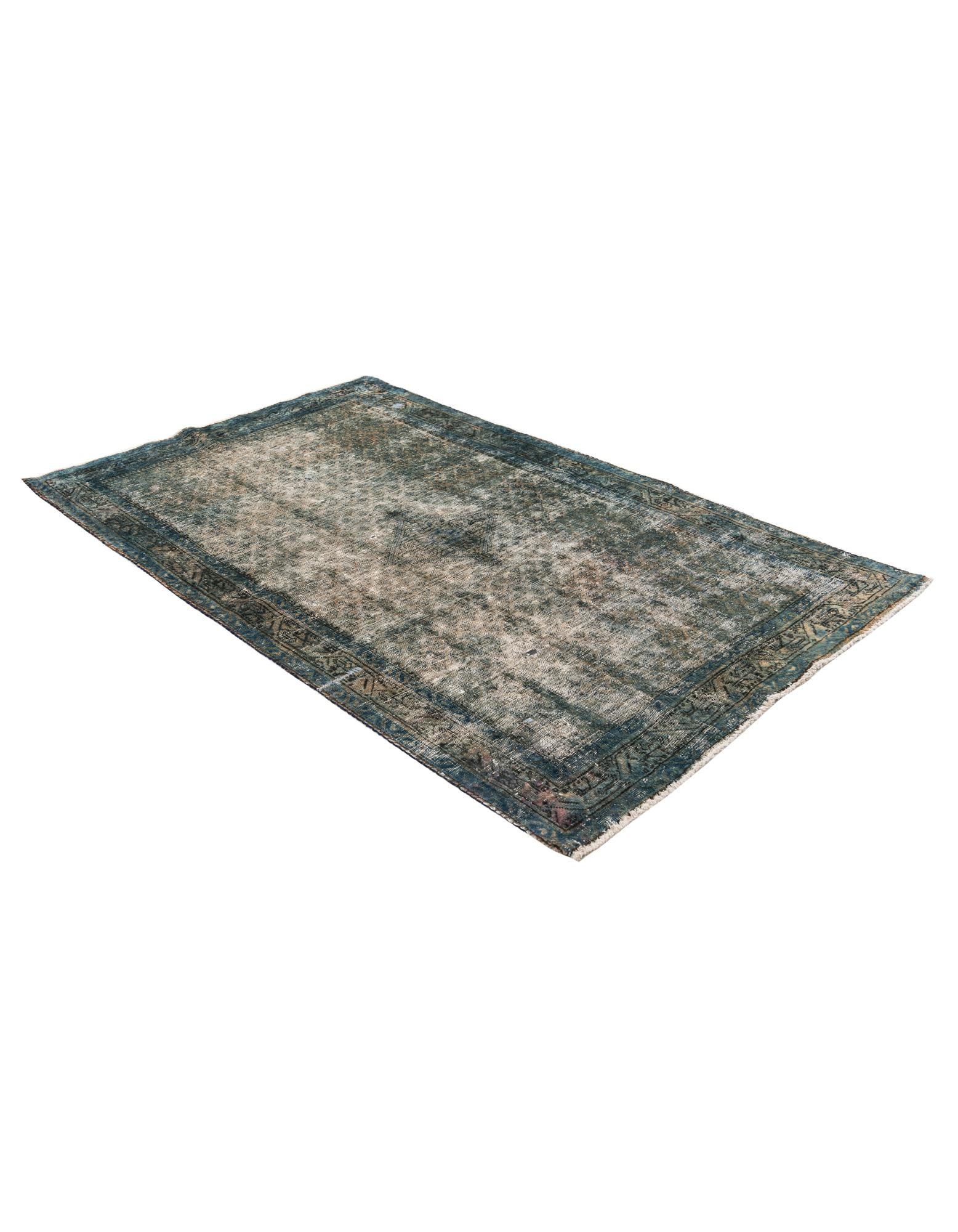 4' 1 x 6' 9 Hand Knotted Ultra Vintage Persian Wool Rug