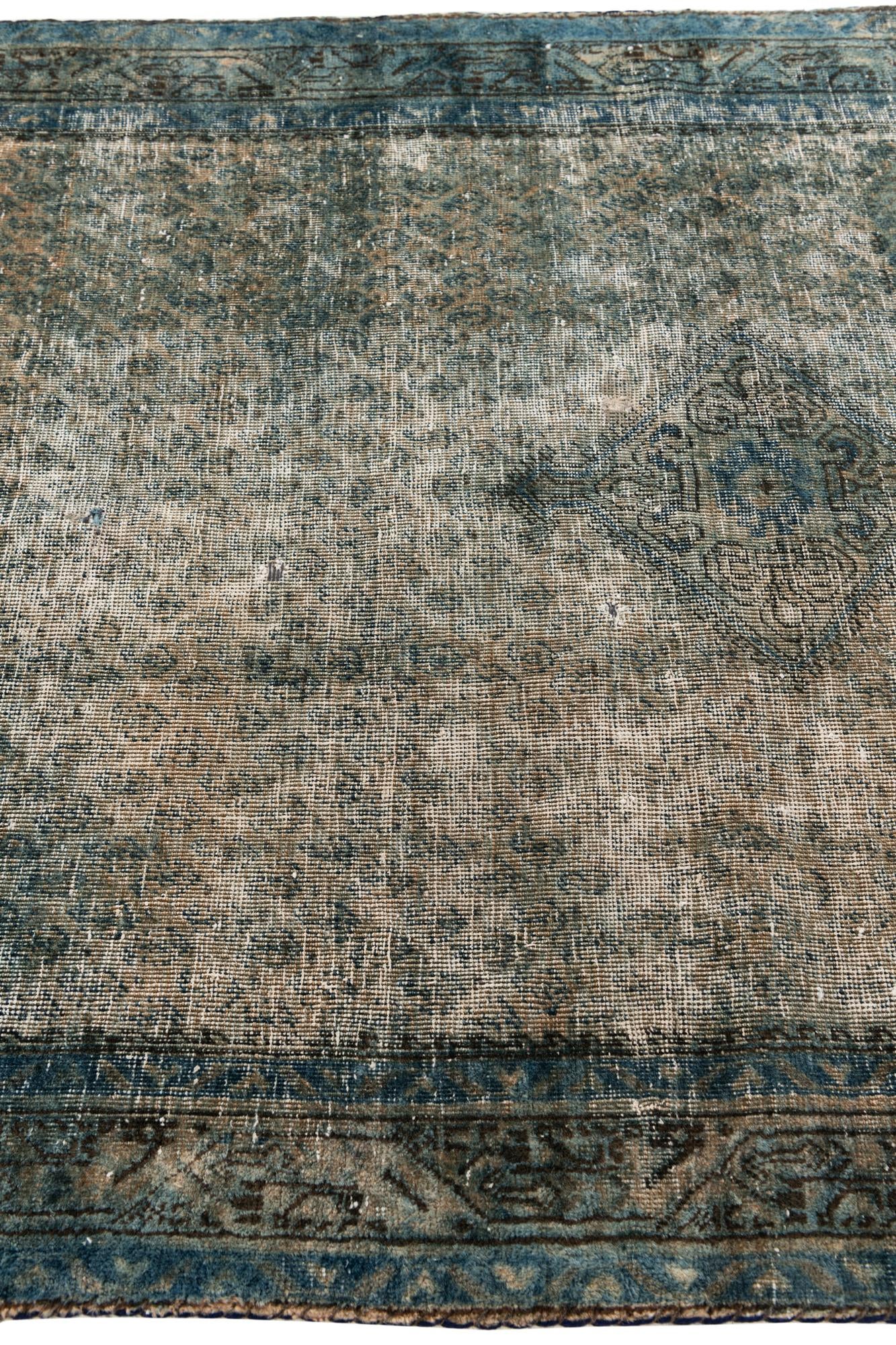 4' 1 x 6' 9 Hand Knotted Ultra Vintage Persian Wool Rug