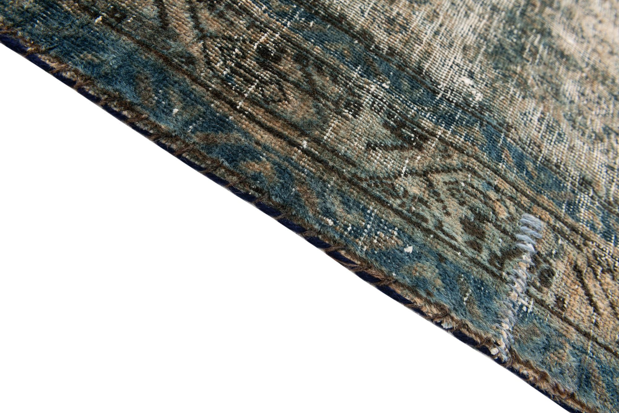 4' 1 x 6' 9 Hand Knotted Ultra Vintage Persian Wool Rug