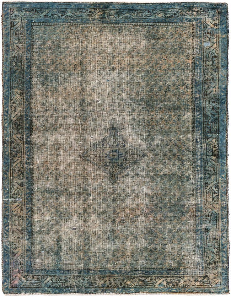 Detail image of 4' 1 x 6' 9 Hand Knotted Ultra Vintage Persian Wool Rug