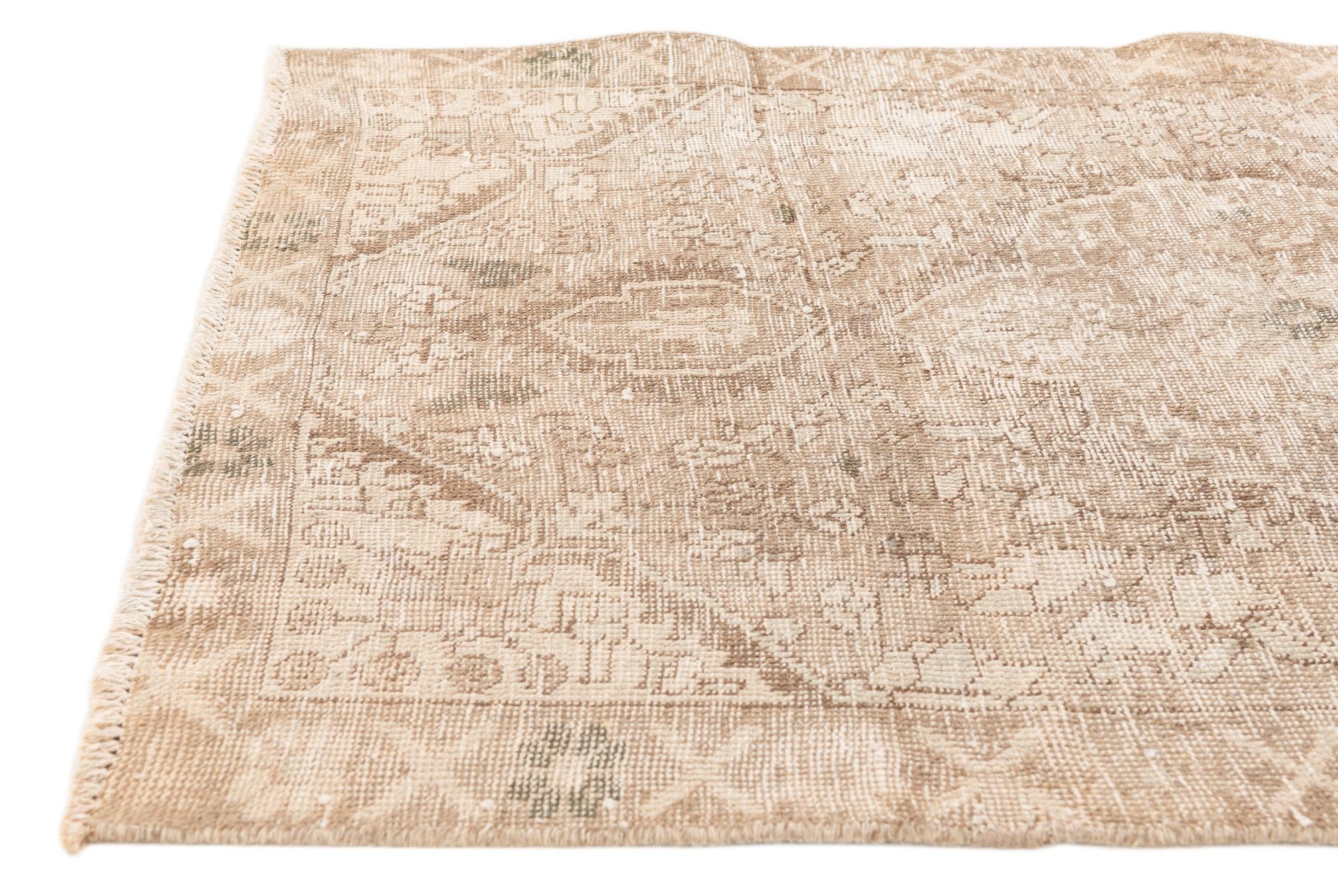 3' 4 x 5' Hand Knotted Ultra Vintage Persian Wool Rug