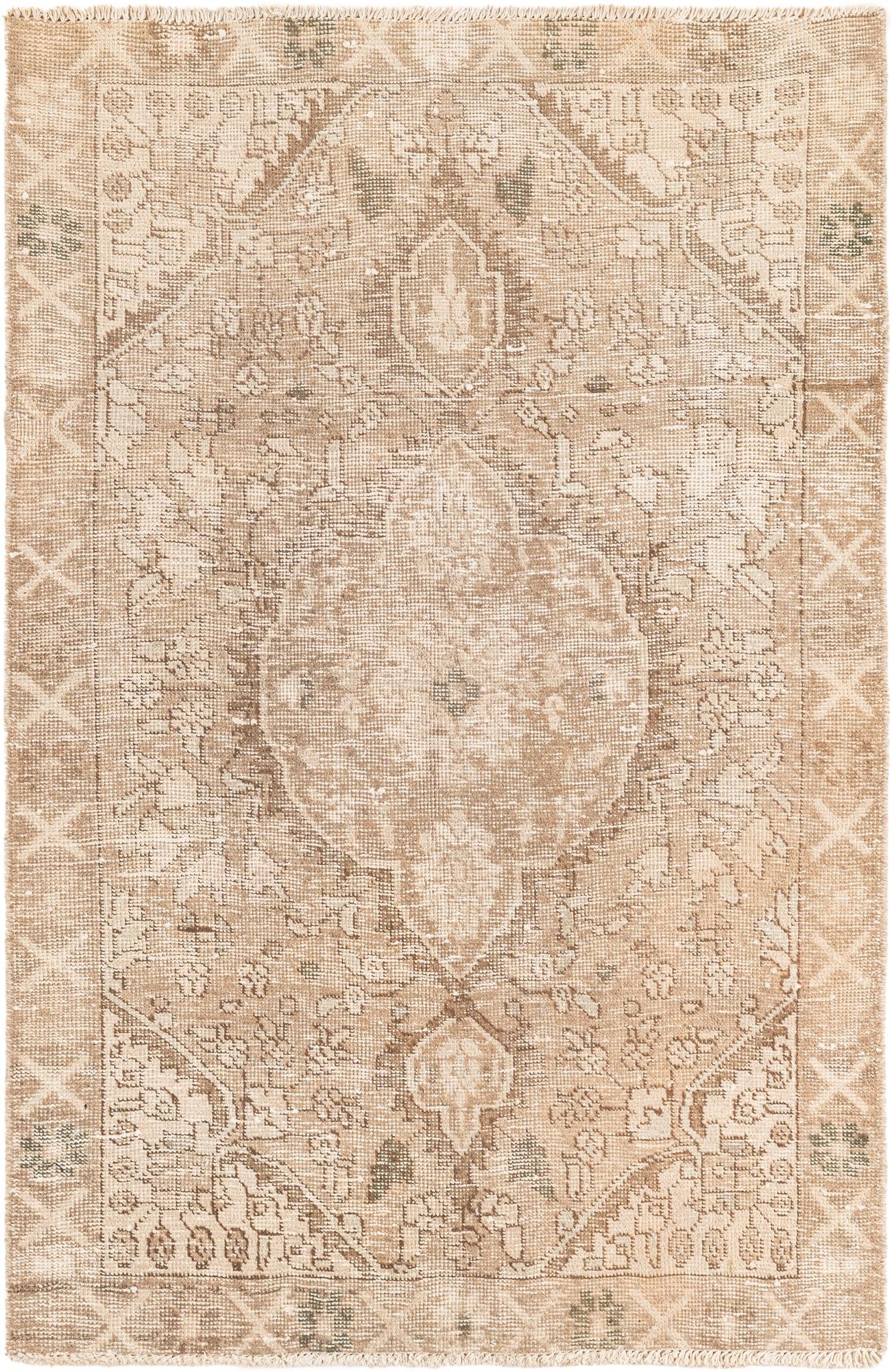 3' 4 x 5' Hand Knotted Ultra Vintage Persian Wool Rug