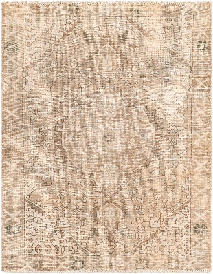 Detail image of 3' 4 x 5' Hand Knotted Ultra Vintage Persian Wool Rug