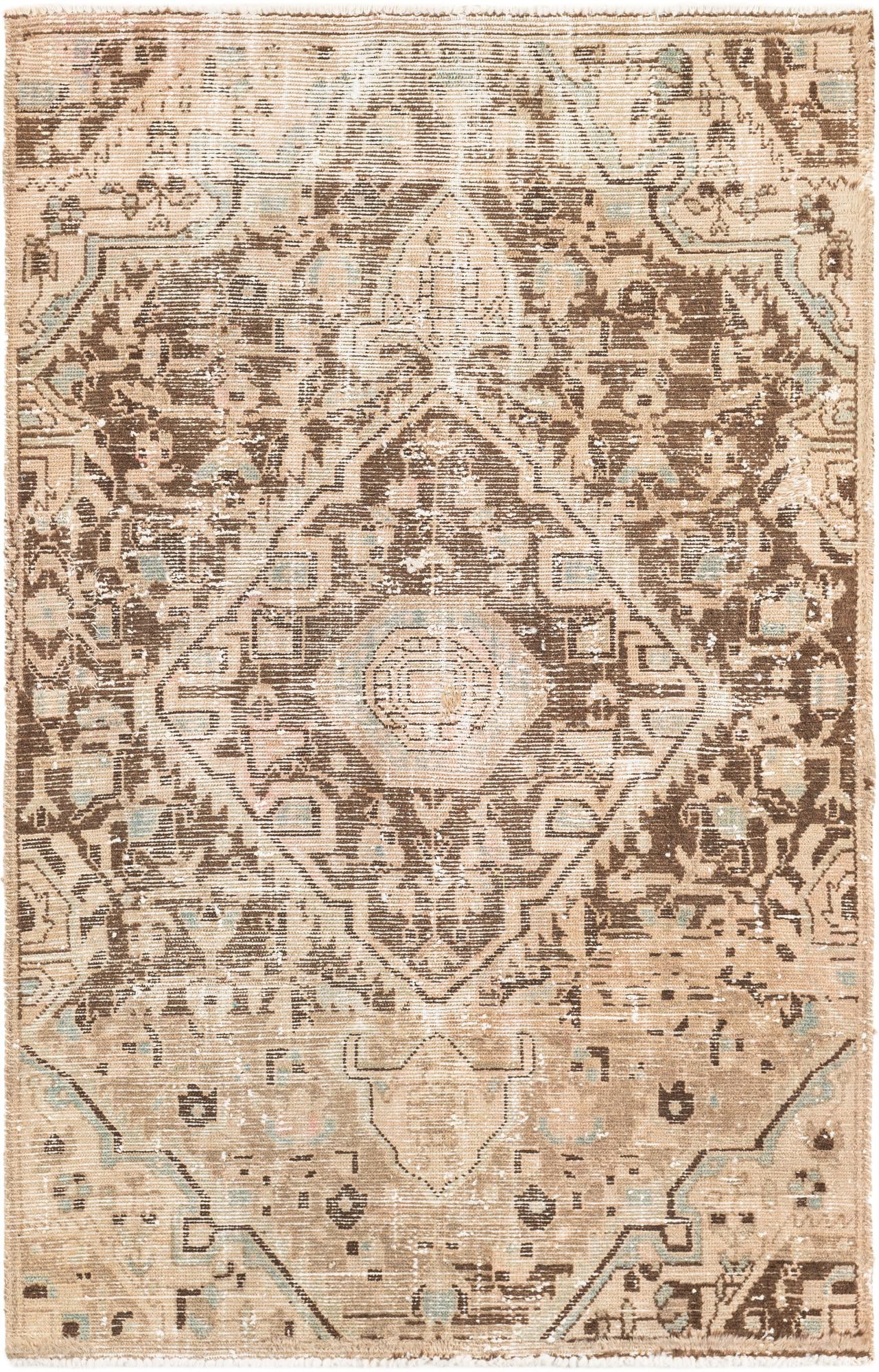3' 10 x 6' Hand Knotted Ultra Vintage Persian Wool Rug