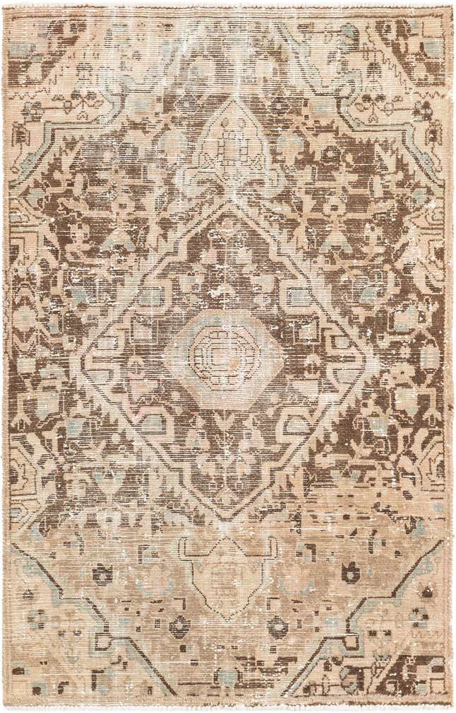 3' 10 x 6' Hand Knotted Ultra Vintage Persian Wool Rug