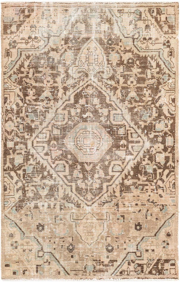 Detail image of 3' 10 x 6' Hand Knotted Ultra Vintage Persian Wool Rug