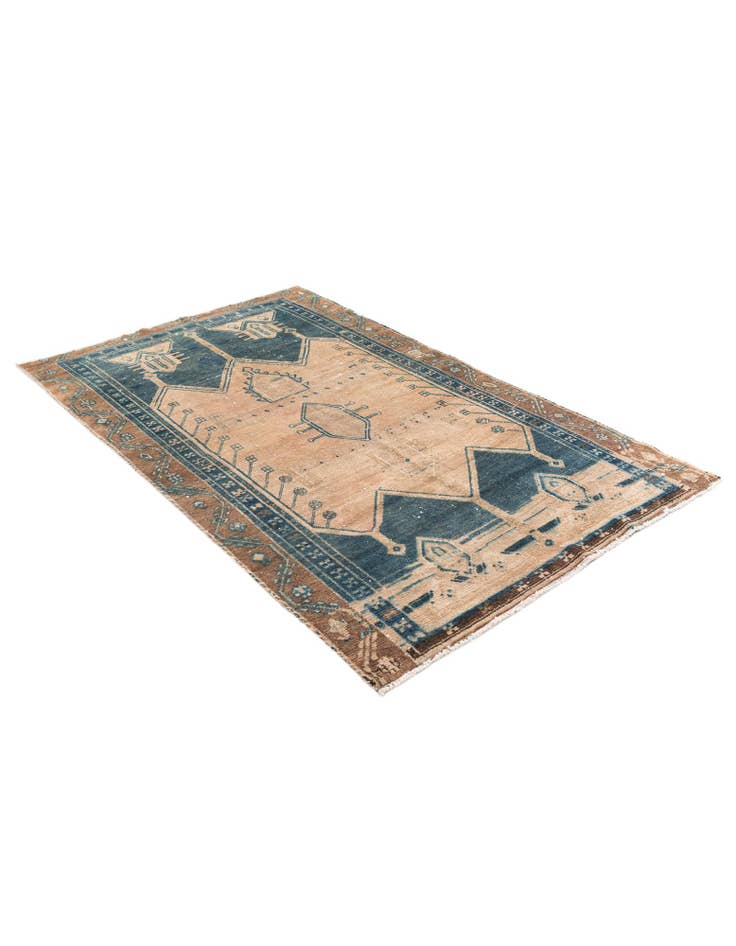 Detail image of 4' 3 x 7'  Hand Knotted Ultra Vintage Persian Wool Rug