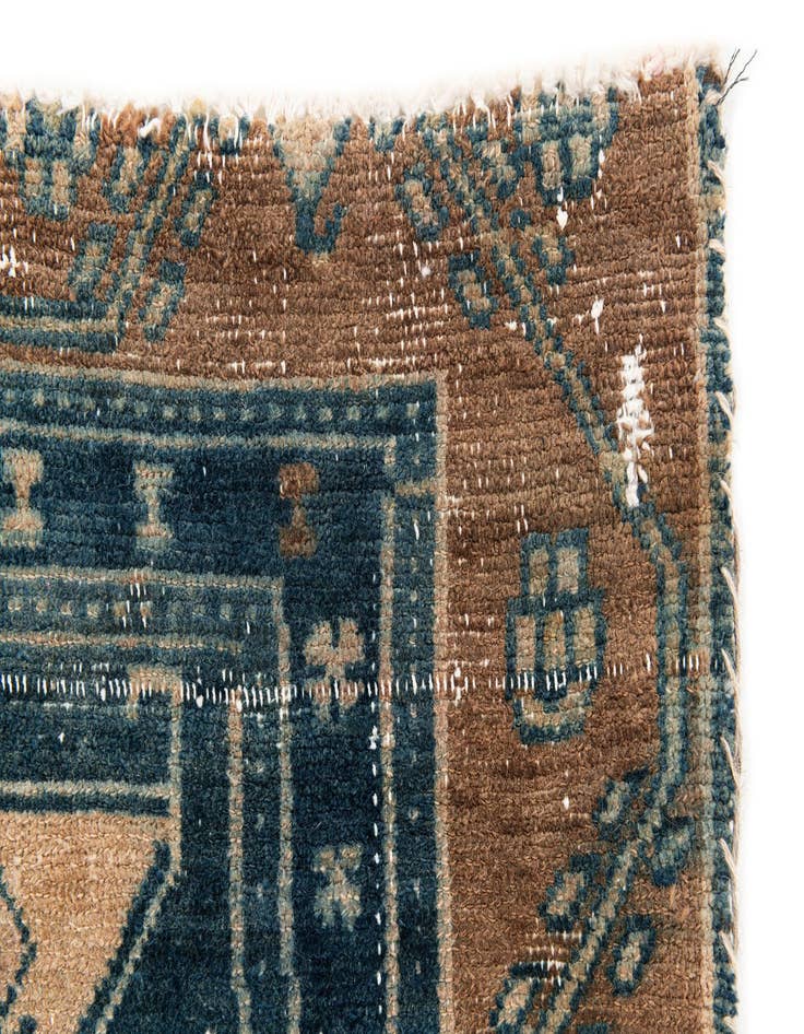 Detail image of 4' 3 x 7'  Hand Knotted Ultra Vintage Persian Wool Rug