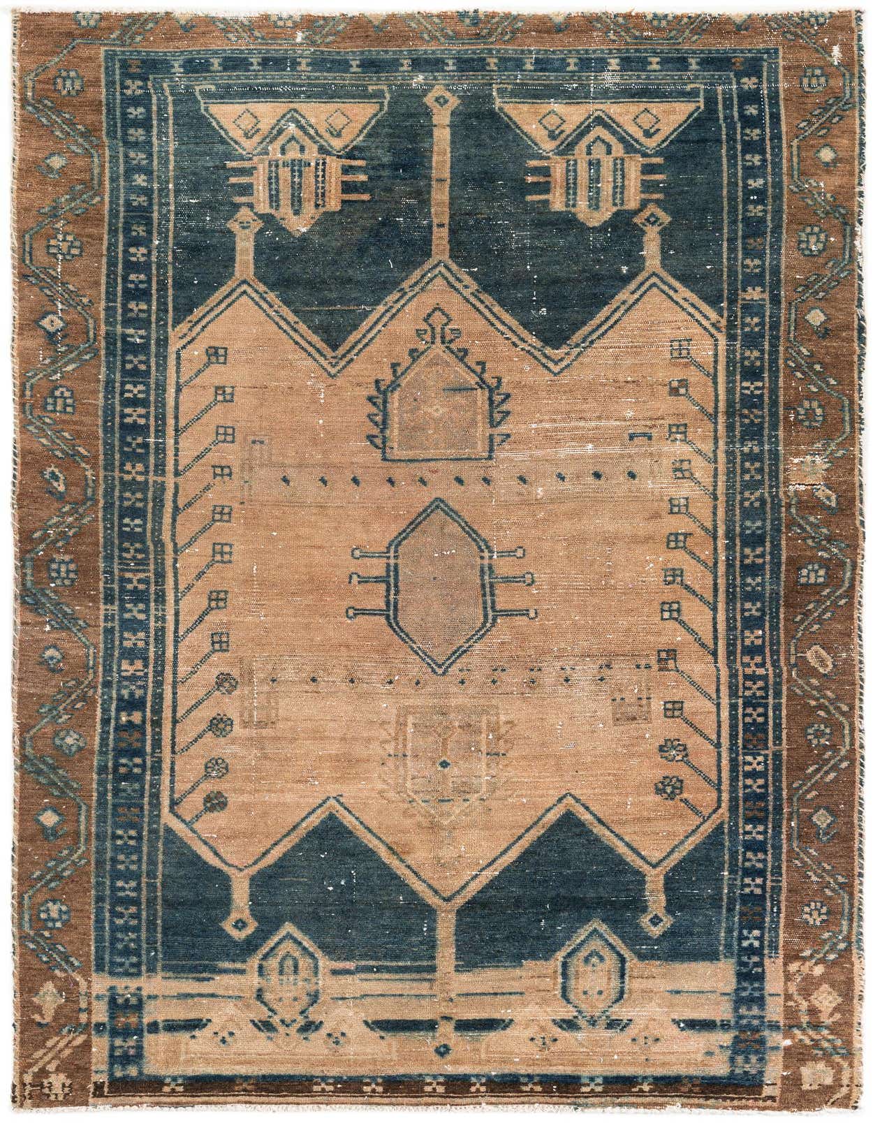 Primary image 4' 3 x 7'  Hand Knotted Ultra Vintage Persian Wool Rug