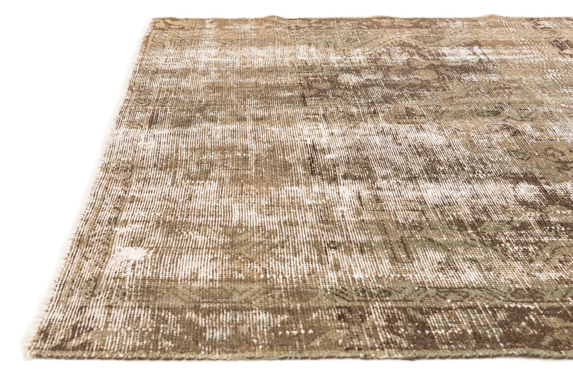 4' 1 x 6' 5 Hand Knotted Ultra Vintage Persian Wool Rug