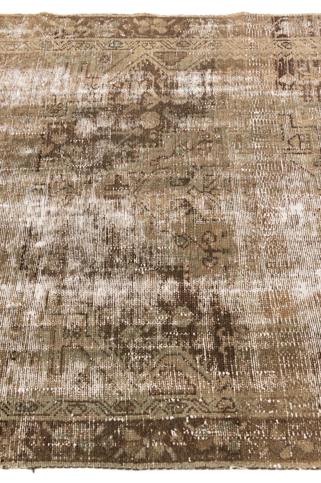 4' 1 x 6' 5 Hand Knotted Ultra Vintage Persian Wool Rug
