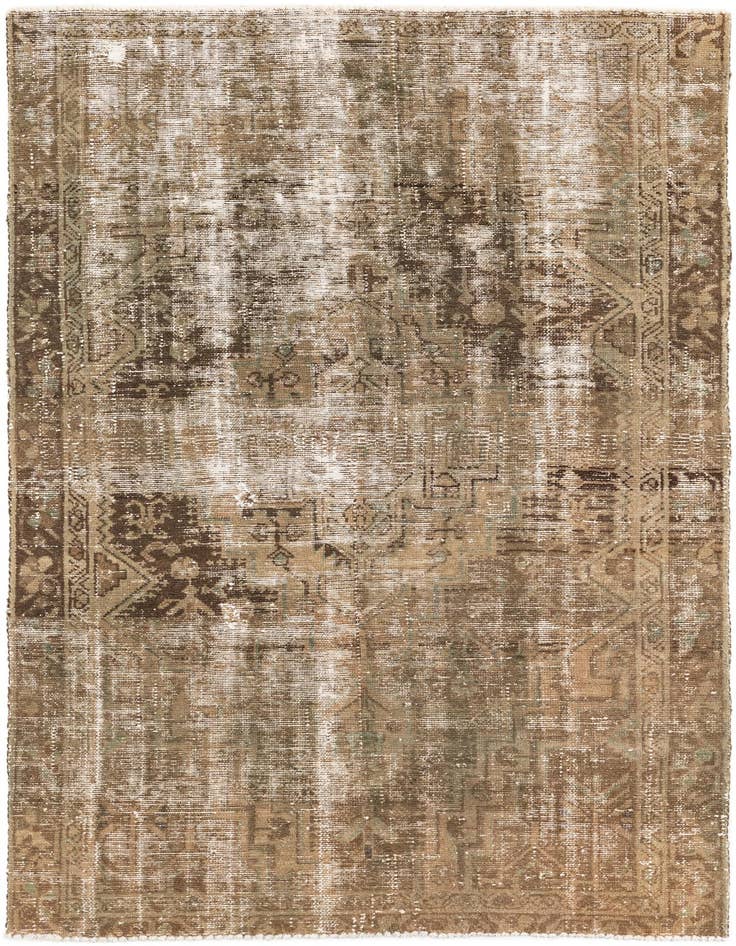 Detail image of 4' 1 x 6' 5 Hand Knotted Ultra Vintage Persian Wool Rug
