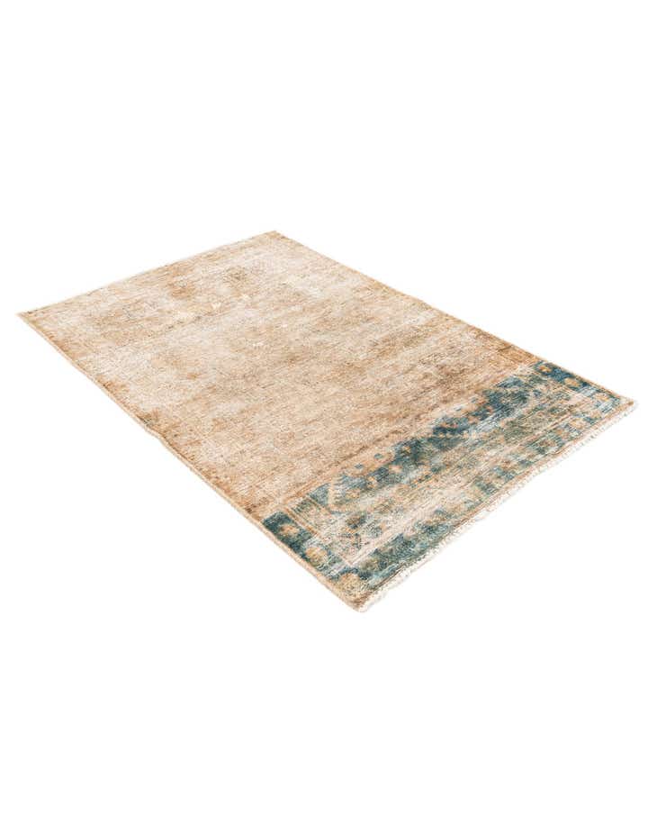 3' 4 x 4' 9 Hand Knotted Ultra Vintage Persian Wool Rug