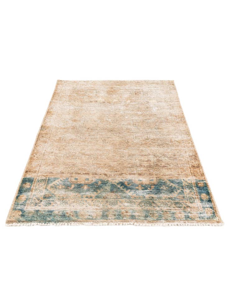 Detail image of 3' 4 x 4' 9  Hand Knotted Ultra Vintage Persian Wool Rug