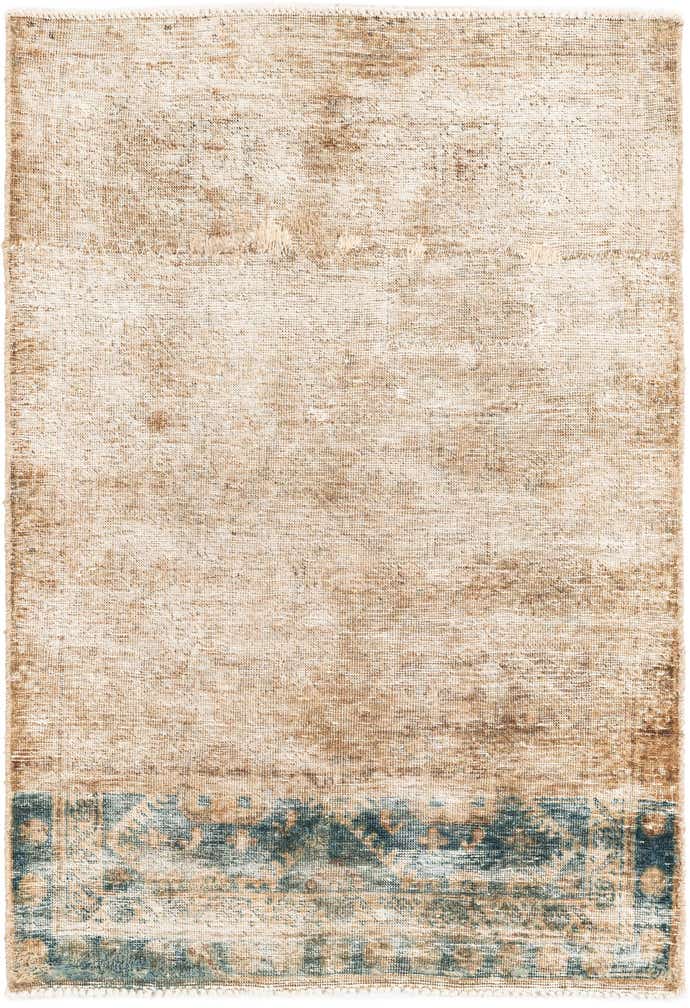 3' 4 x 4' 9 Hand Knotted Ultra Vintage Persian Wool Rug